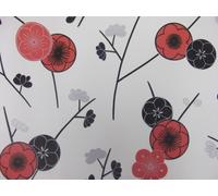 8594-19 AS GENOA BLACK & RED FLORAL VINYL WALLPAPER