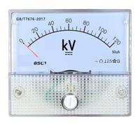 85C1 120kV/50uA Pointer Voltmeter DC 56 * 64mm 50mm Hole And Circular 1Pcs