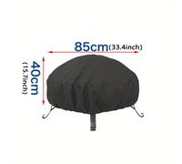 (85cm/33.46in) Outdoor Rain Dust Proof Sunscreen Fire Pot Black Cover Oxford Cloth Material