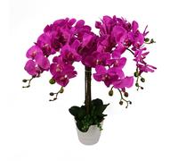Leaf Design 85cm Artificial Deluxe Bush Orchid (Dark Pink)