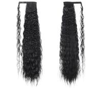 85cm Curly Ponytail Extension Perfect for Corn Perm Styles(Black1)