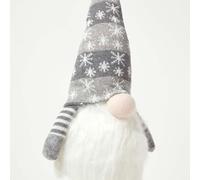 85cm LED Extendable Santa Gonk, Assorted Red and Grey Designs, Warm White Light-Up Beard (Grey)