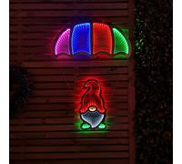 85cm Multicoloured Infinity LED Hanging Parachute Christmas Gnome Gonk Samuel Alexander Multi One Size