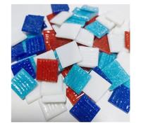 85g/3oz Approx.30pcs Mosaic Quartz Tiles 2cm/0.78in Square Tile 0.4cm/0.15in Thickness DIY Material Mixed Color for Art and Crafts(Color 5)