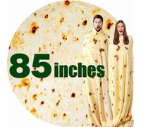 85in Burrito Tortilla Blanket White Elephant Gifts for Adults Useful Taco Throw Blankets Woemn Men Party Cool Stuff Novelty Gag Soft Fleece Wrap