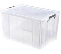 85L Clear Allstore Storage Box - 440mm x 390mm x 660mm - WHITEFURZE