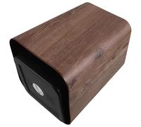 85L Wooden-Look Bathroom Trash Can with Lid, Compact & Silent Waste Bin for Bedroom, Living Room & Office, Polypropylene Design, Stylish Paper Bin