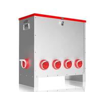 85lbs Automatic Chicken Feeder Large Capacity, 10-Port Galvanized Metal Poultry Feeder for Chickens Geese Ducks (Silvery)