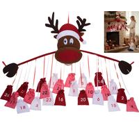 85m Felt Hanging Christmas Reindeer Advent Calendar Christmas Countdown Bags
