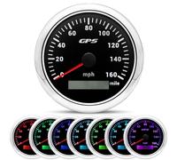 85mm Boat GPS Speedometer 0-160MPH Car Odometer Gauge 7 Colors Backlight With GPS Antenna for Car Motorcycle Boat Marine Truck …