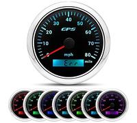 85mm Boat GPS Speedometer 0-80MPH Car Odometer Gauge 7 Colors Backlight With GPS Antenna for Car Motorcycle Boat Marine Truck