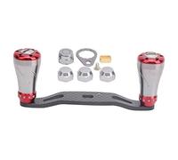 85MM Fishing Reel Handle Grip Carbon Metal Baitcasting Reel Left Right Crank Replacement (Red)