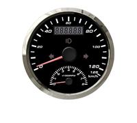85mm GPS Speedometer Odometer Antenna 125 Km/h 200km/h With Tachometer 0-8000 RPM Over Speed Buzzer Alarm 2IN1 Tacho Gauge Boat Yacht(125kmh 8000RPM-01)
