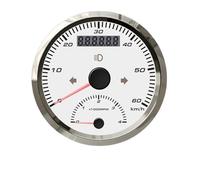 85mm GPS Speedometer Odometer Antenna 125 Km/h 200km/h With Tachometer 0-8000 RPM Over Speed Buzzer Alarm 2IN1 Tacho Gauge Boat Yacht(60kmh 4000RPM)