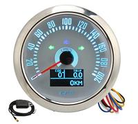 85mm GPS Speedometer with Turn Signal Light 0-200KM/H Adjustable 7 Color Backlit for Car RV Ship (White)