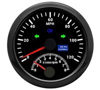 85mm Marine GPS Speedometer & Tachometer: 0-120MPH, 0-8000RPM, IP67 Waterproof, 7-Color LED Backlight for 12V/24V Car, Boat, Truck, Yacht with GPS Antenna