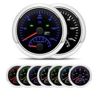 85mm Marine GPS Speedometer & Tachometer: 0-120MPH, 0-8000RPM, IP67 Waterproof, 7-Color LED Backlight for 12V/24V Car, Boat, Truck, Yacht - Includes GPS Antenna