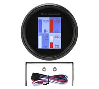 85mm Multi Function Gauge, Digital Water Temp Gauge with LED Backlight, White Dial White Front Cover - IP67 Waterproof, High Precision, for Yachts and Speedboats (Black Dial Black Front Cover 910