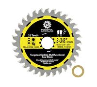 85mm Wood Cutting Circular Saw Blade - FOCSTOL 32 Tooth TCT Cutting Blade with 15mm Arbor for Wood Plastic Aluminum Copper
