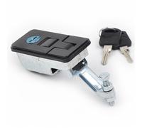 85mm Zinc Alloy Paddle Latch Lock for Cabinet Door, Black Flush Mount Trigger for Control Panel