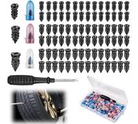 85Pcs Car Tyre Repair Kit Set - Universal Car Puncture Repair Screws with Screwdriver, Car Tyre Screw Plug for Auto Motorcycle Bike, Fast Seal Rubber Nails for Quick Fix, Car Emergency Accessories