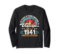 85th Birthday 85-Year-Old Fishing Lovers Angler Born in 1941 Long Sleeve T-Shirt