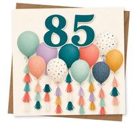 85th Birthday Card, 85th Birthday Card for Her or Him, Colourful Balloon Design, Happy Greeting
