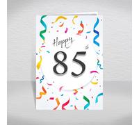 85th Birthday Card for Men and Women - Colourful Modern Design with Inside Wording ‘have a Great birthday!’ - Fun Unisex Greeting Card with Printed Age: Happy 85th Card with envelope (Size A5)