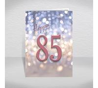 85th Birthday Card for Women with Inside Greeting ‘have a Great birthday!’ - Beautiful Soft Pastel Background with Striking Dusky Pink Age: Happy 85th Card with envelope (Size A5)