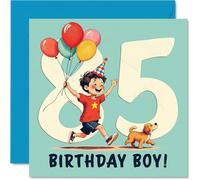 85th Birthday Cards for Men - Balloon Boy - Happy Birthday Card for 85 Year Old Man Husband Step Dad Dad Great Grandad, 145mm Bday Greeting Cards