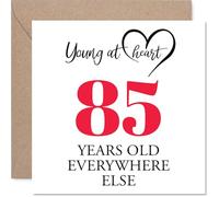 85th Birthday Cards for Men Women - Young at Heart - Happy Birthday Card for 85 Year Old Man Woman Uncle Wife Grandad Dad, 145mm Bday Greeting Cards