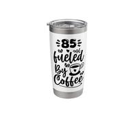 85th Birthday Classic 85 & Fueled by Coffee Age Eighty Five Stainless Steel Insulated Tumbler