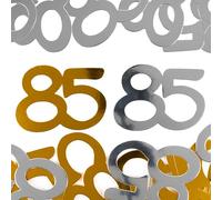 85th Birthday Decoration Confetti Jumbo Silver/Gold - Original Birthday Decoration 85 Years for a Successful 85th Birthday Woman or Man - Tiwoca
