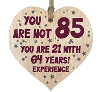 85th Birthday Gift For Women Men Wooden Heart Plaque, Light Wood Sign Keepsake, Happy Birthday Mum, Grandma, Dad, Husband, Wife, Uncle, Mum Gifts From Son, Nan, Grandad Birthday Present
