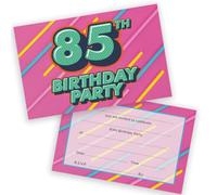 85th Birthday Party Invitations Men Women - Funky Colours 36 Pack - Adults Birthday Invitations for Friends Family A6 Bday Party Invites Invitation Cards with Folding Envelopes