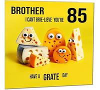 85th Brother Birthday Card - Cheese Pun Funny Brothers Birthday Card for 85 Year old Eighty Five Eighty Fifth