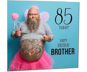 85th Brother Funny Birthday Card - Bearded Man Bros Funny Brothers Birthday Card for 85 Year old Eighty Five Eighty Fifth