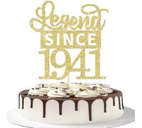 85th Cake Decoration Glitter Legend Since 1941 Cake Topper Happy Birthday 85th Cake Decoration for Cheers on 85th Birthday Anniversary Party Cake Decorations Gold