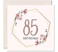85th Floral Birthday Card for Women Elegant Beautiful Birthday Card for 85 Year old Woman Ladies Grandma Nan Mum Aunt Nan Friend Sister Eighty Five Eighty Fifth Nanny