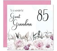 85th Great Grandma Birthday Card - Floral Elegant Birthday Card for 85 Year old Eighty Five Eighty Fifth