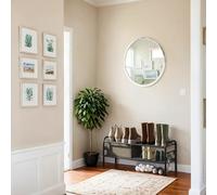 (85x28x35cm) Shoe Rack, 2-Tier Shoe Organizer, Metal Shoe Shelf Storage with 4 Side Hooks, Holds 12 Pairs of Shoes, Height-Adjustable Shoe Rack