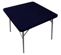 85x85cm Square Tablecloth with Elastic Edge,Soft Polyester Indoor Outdoor Table Cover for Party Picnic Wedding Patio,Durable Table Protector (Navy)