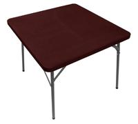 85x85cm Square Tablecloth with Elastic Edge,Soft Polyester Indoor Outdoor Table Cover for Party Picnic Wedding Patio,Durable Table Protector (Wine Red)