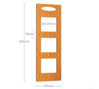86 Junction Box Switch Socket Template Tool with 12-Hole Positioning for Square Opening Hole, Orange Material, 320mm Length for Household Installation(Regular Size 7x6cm)