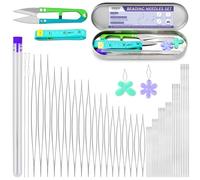 86 Pcs Beading Needle Set,6 Sizes Big Eye Seed Bead Needles,Long Straight Beading Needle,Twist Beading Needles,Flexible Needle for Beads for Jewelry Making