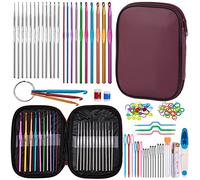86 PCS Crochet Hook Set, Crochet Kit for Beginners, Crochet Needles Set with Knitting Needles, Stitch Markers, Crochet Hook Case, and Crochet Accessories for Crocheting Craft Mother's Day Gift