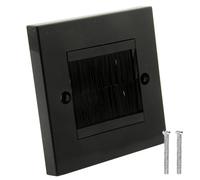 86 Type Black Dustproof Brush Panel Wall Plate Cable Pass Through Wire Hider for Socket for Wires Ustproof Panel Socket Cover for Home