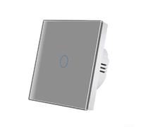 86 Type Single Touch Switch, 1-Gang Wall Light Control Switch, Single Live Wire, Tempered Glass Panel, Fire-Retardant PC Housing, for Home Office Hotel Use(Gray)