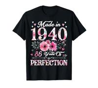 86 Year Old in 1940 Floral 86th Birthday Gifts for Women T-Shirt