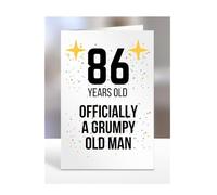 86 Years Old, Officially a Grumpy Old Man Card, Funny, Joke, Gift, 86th Happy Birthday, Presents for, Dad, Daddy, Grandad, Husband, Uncle, Him, Male, A5-164_58